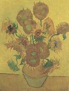 Vincent Van Gogh Still life Vase with Fourteen Sunflowers (nn04) USA oil painting reproduction
